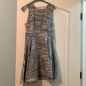 Women’s short summer dress, size M, blue and white stripes